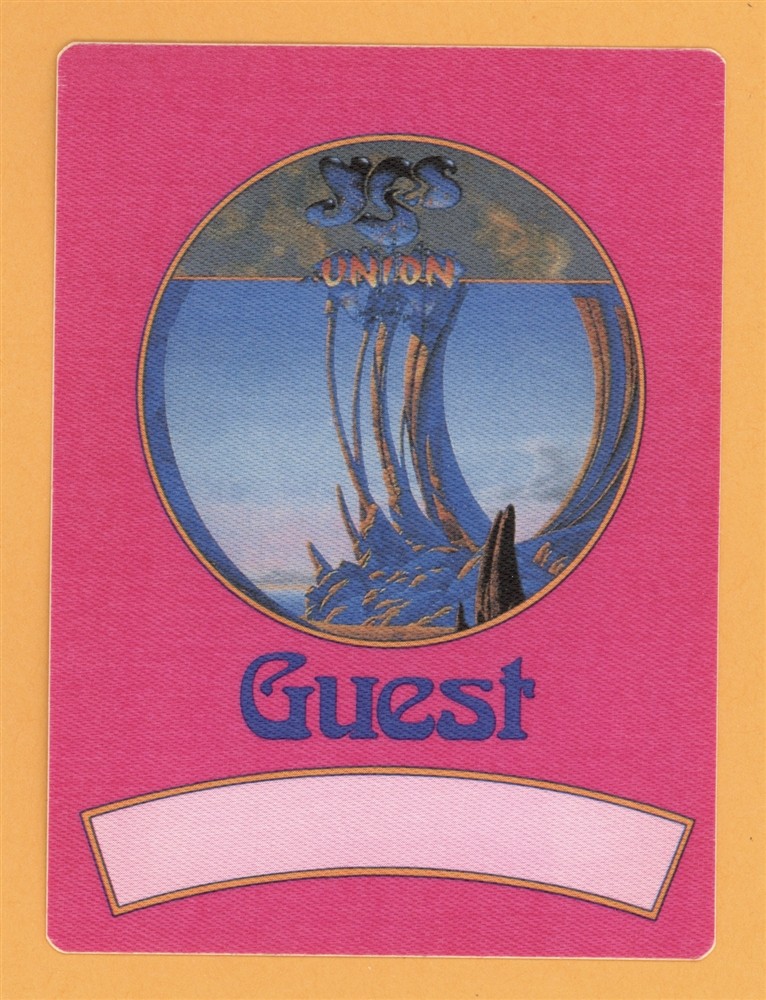 Yes 1991 Union Concert Tour Guest Backstage Pass
