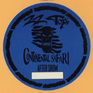 ZZ Top 1996 Continental Safari Concert Tour Aftershow Backstage Pass