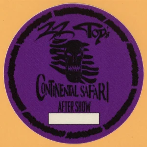 ZZ Top 1996 Continental Safari Concert Tour Aftershow Backstage Pass
