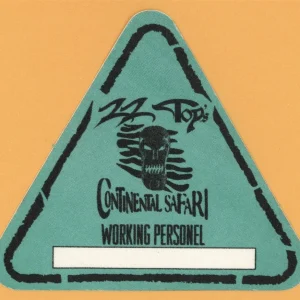 ZZ Top 1996 Continental Safari Concert Tour Working Backstage Pass