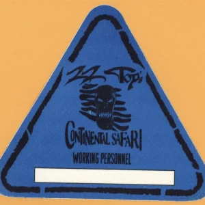 ZZ Top 1996 Continental Safari Concert Tour Working Backstage Pass - Small Print