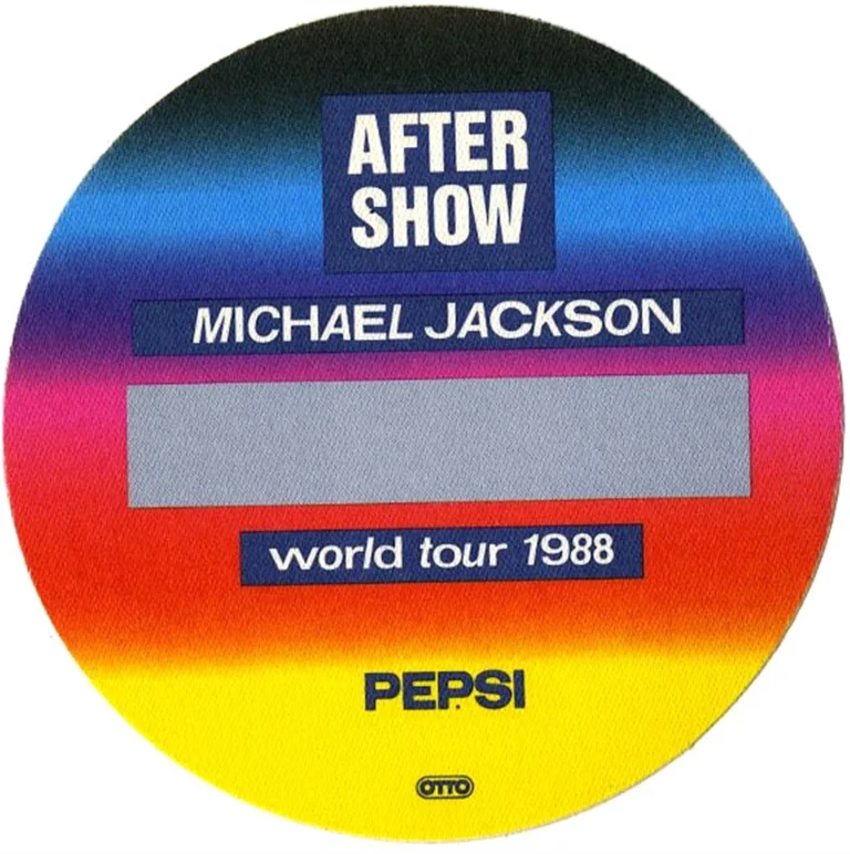 Michael Jackson 1988 Bad Concert Tour After Show Backstage Pass
