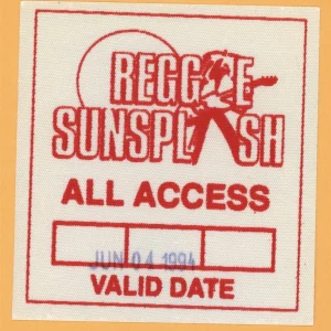 Reggie Sunsplash 1994 Concert Tour Backstage Pass