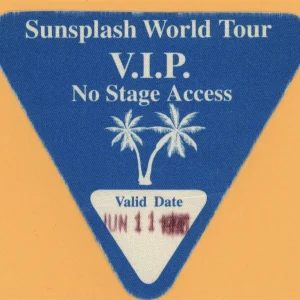 Reggie Sunsplash 1995 Concert Tour VIP Backstage Pass