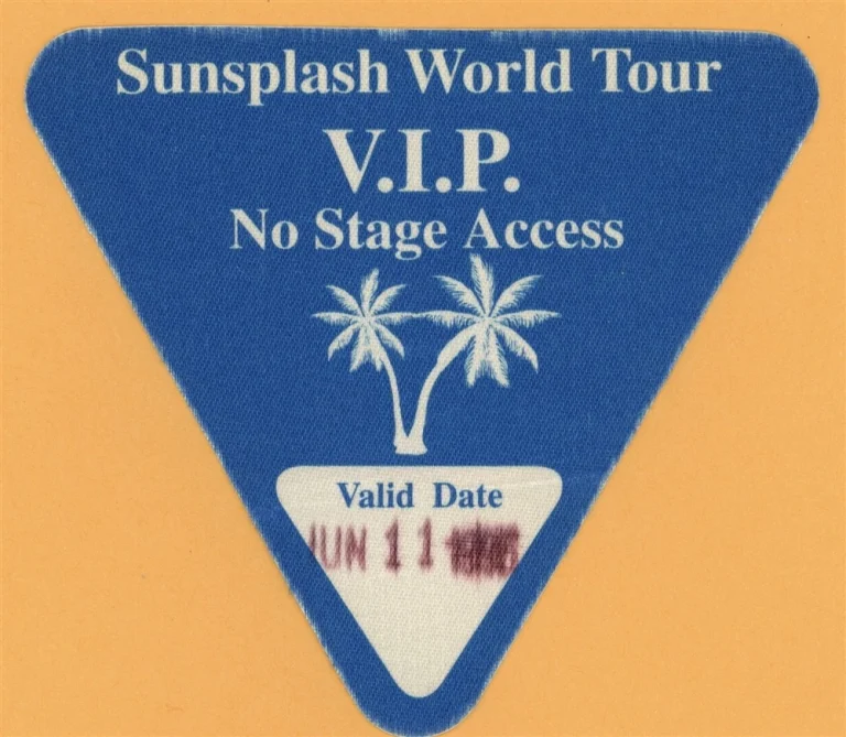 Reggie Sunsplash 1995 Concert Tour VIP Backstage Pass