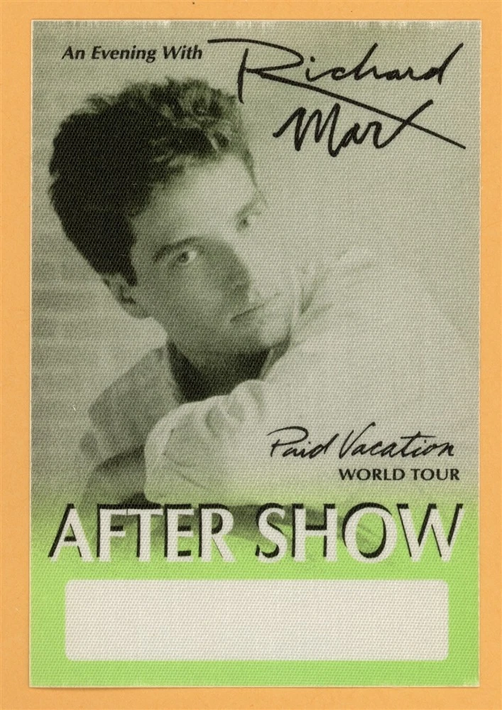 Richard Marx 1994 Paid Vacation Concert Tour AFTER SHOW Backstage Pass
