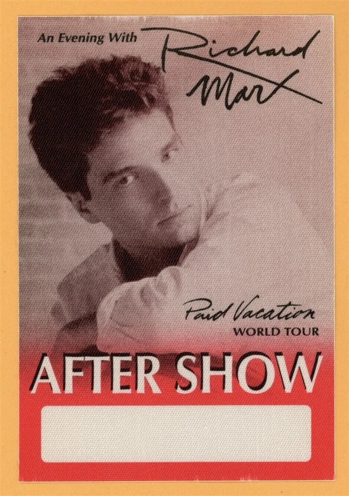 Richard Marx 1994 Paid Vacation Concert Tour AFTER SHOW Backstage Pass