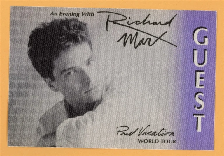 Richard Marx 1994 Paid Vacation Concert Tour GUEST Backstage Pass