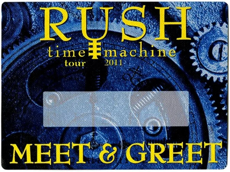 Rush 2011 Time Machine Concert Tour Meet & Greet Backstage Pass