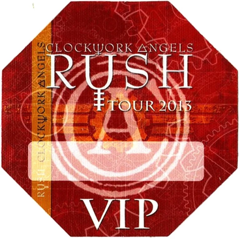 Rush 2013 Clockwork Angels Concert Tour VIP Backstage Pass
