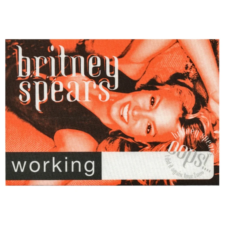 Britney Spears 2000 Oops!... I Did It Again Concert Tour Working Backstage Pass