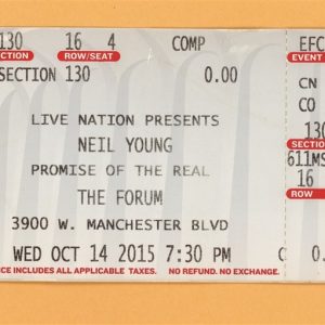 Neil Young @ The Forum Ticket Stub - 2015 US Tour