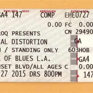 Social Distortion @ House of Blues Ticket Stub - 2015 Hard Times Tour