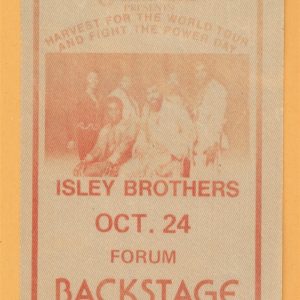 Isley Brothers 1980 Go All The Way Concert Tour Backstage Pass