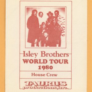 Isley Brothers 1989 Go All The Way Concert Tour CREW Backstage Pass