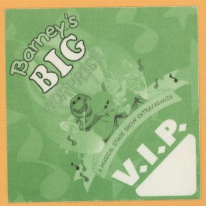 Barney's BIG Surprise 1997 Concert Tour VIP Backstage Pass