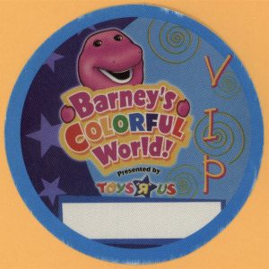 Barney's Colorful World 2004 Concert Tour VIP Backstage Pass