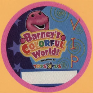 Barney's Colorful World 2004 Concert Tour VIP Backstage Pass