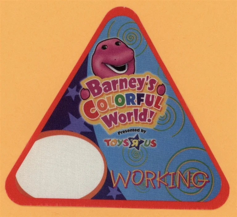 Barney's Colorful World 2004 Concert Tour WORKING Backstage Pass