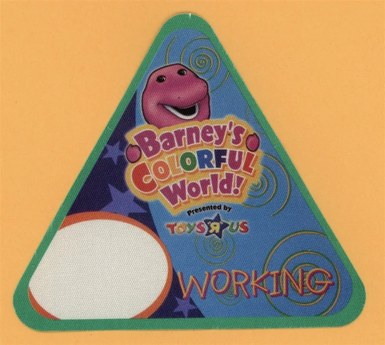 Barney's Colorful World 2004 Concert Tour WORKING Backstage Pass