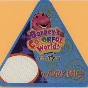 Barney's Colorful World 2004 Concert Tour WORKING Backstage Pass