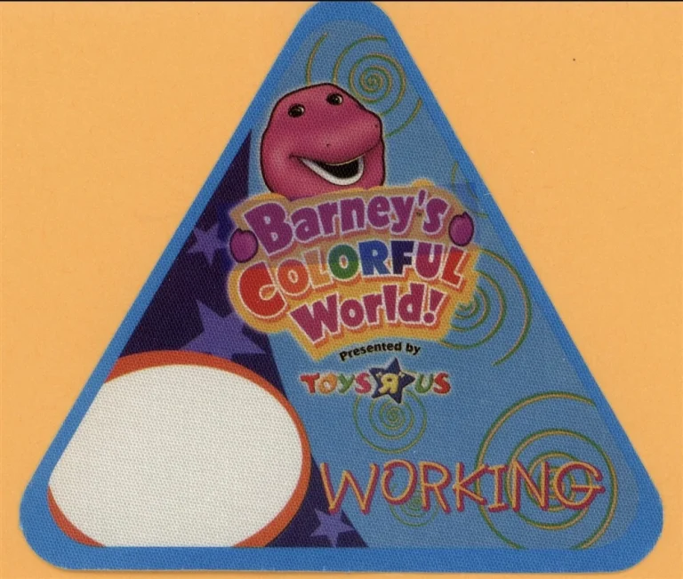 Barney's Colorful World 2004 Concert Tour WORKING Backstage Pass