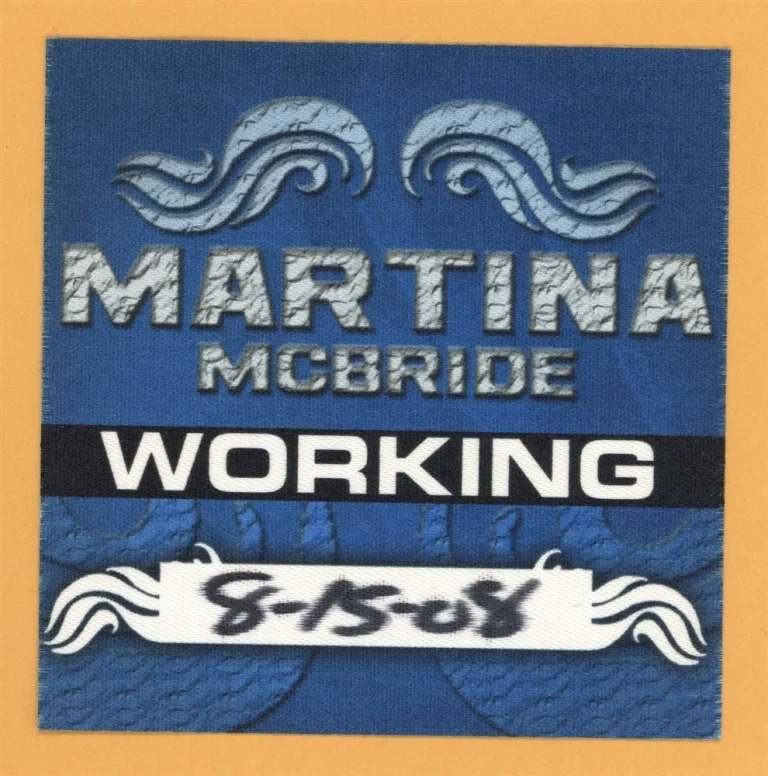 Martina McBride 2008 Concert Tour Working Backstage Pass