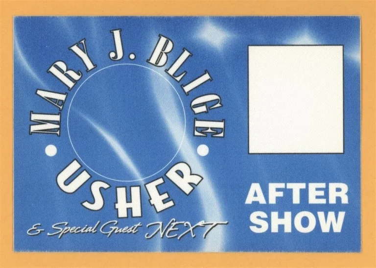 Mary J. Blige 1998 w/ Usher Concert Tour AFTER SHOW Backstage Pass