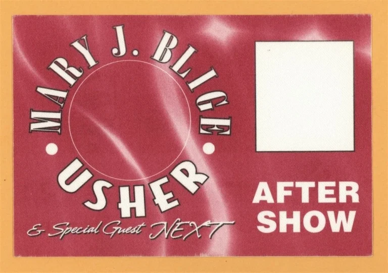 Mary J. Blige 1998 w/ Usher Concert Tour AFTER SHOW Backstage Pass