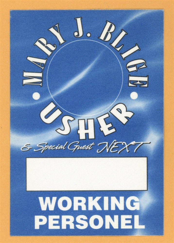 Mary J. Blige 1998 w/ Usher Concert Tour WORKING Backstage Pass