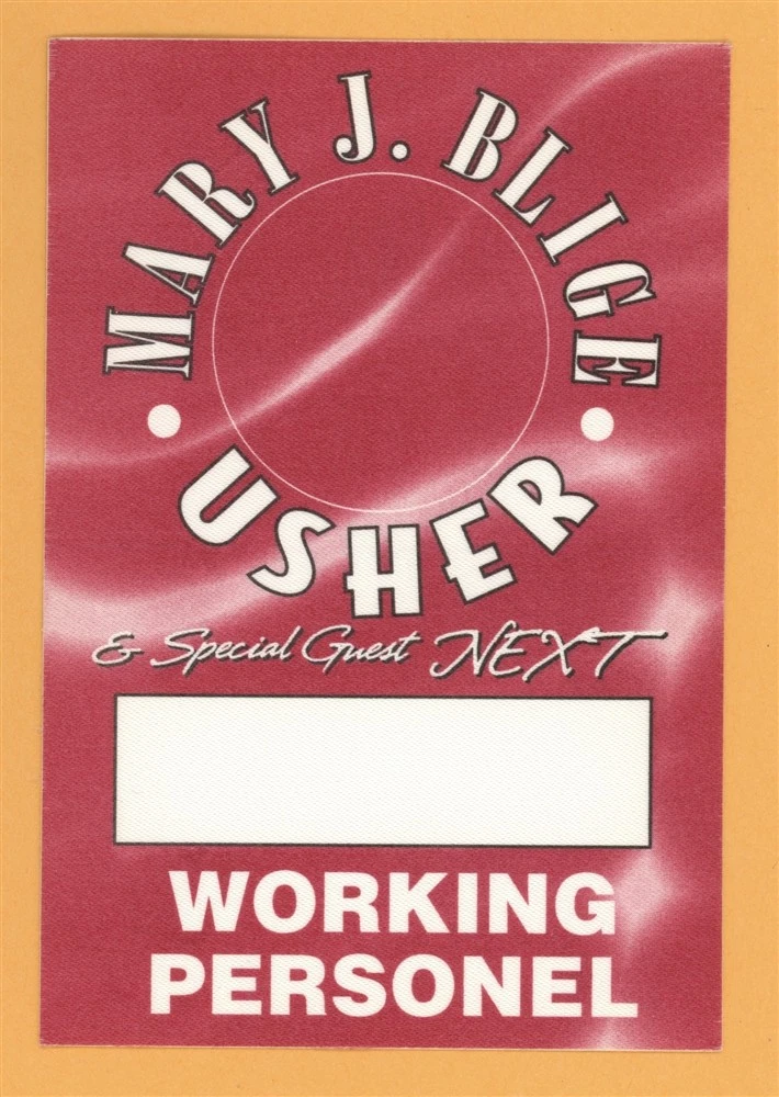 Mary J. Blige 1998 w/ Usher Concert Tour WORKING Backstage Pass