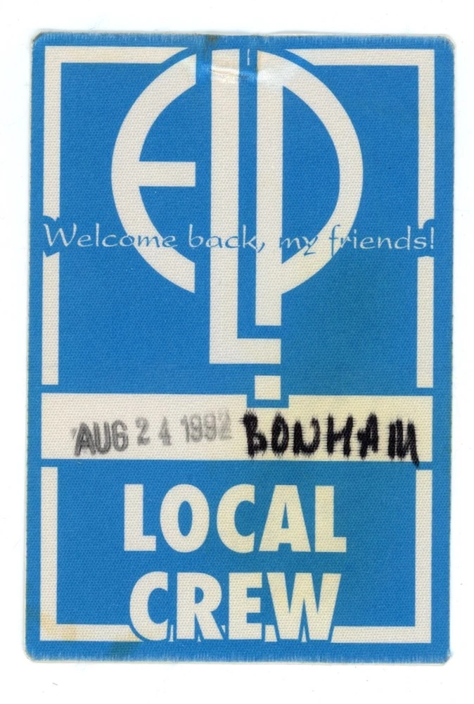 Emerson Lake and Palmer Local Crew Backstage Pass - 1992 Tour