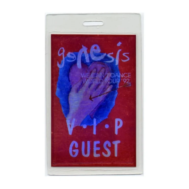 Genesis 1992 We Can't Dance Concert Tour VIP Guest Laminated Backstage Pass