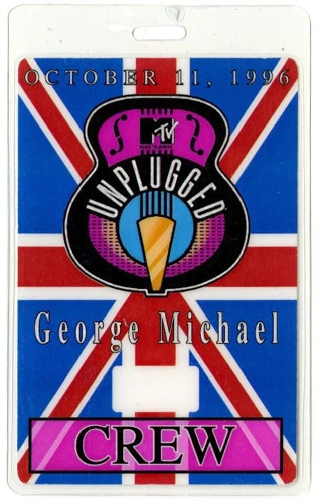 George Michael 1996 Older Concert Tour MTV Unplugged Laminated Backstage Pass