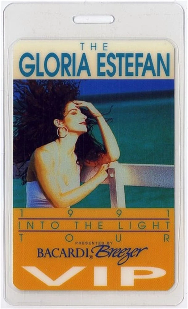 Gloria Estefan 1991 Into the Light Concert Tour Laminated Backstage Pass
