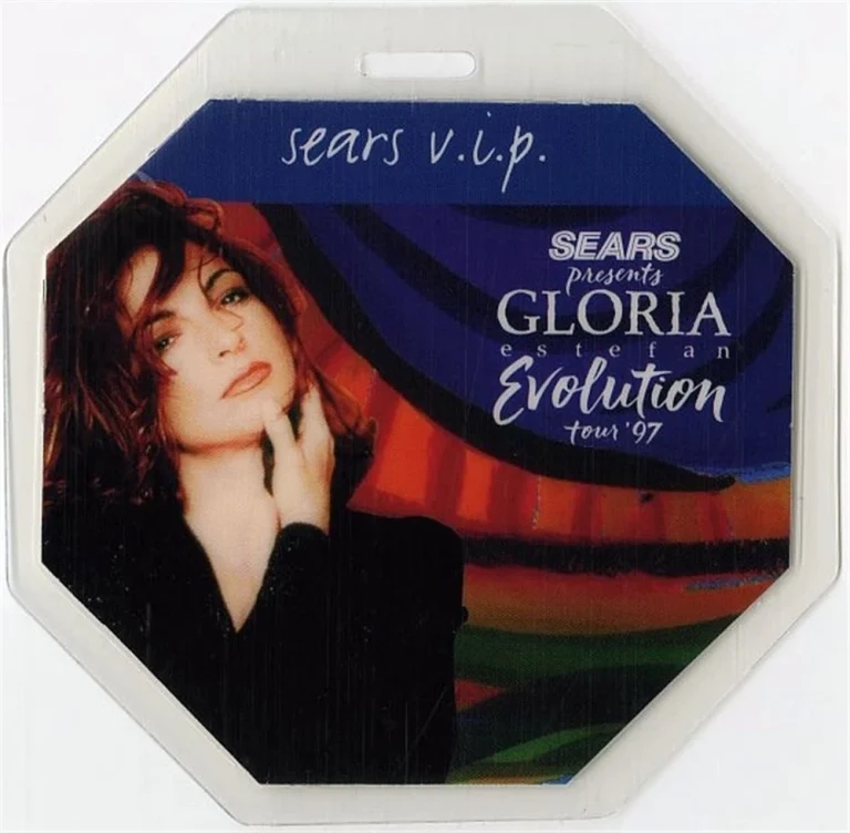 Gloria Estefan 1997 Evolution Concert Tour Laminated Backstage Pass