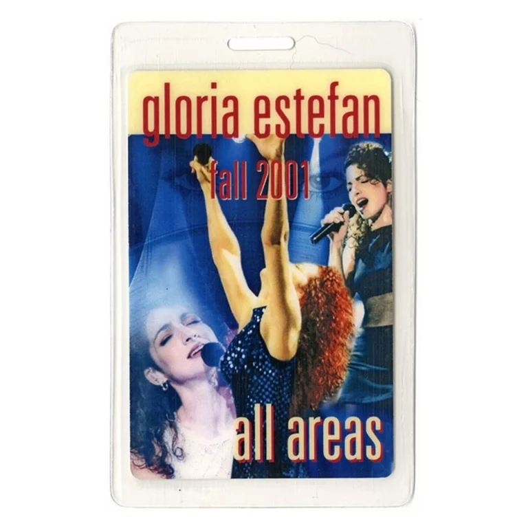 Gloria Estefan 2001 Concert Tour Laminated Backstage Pass