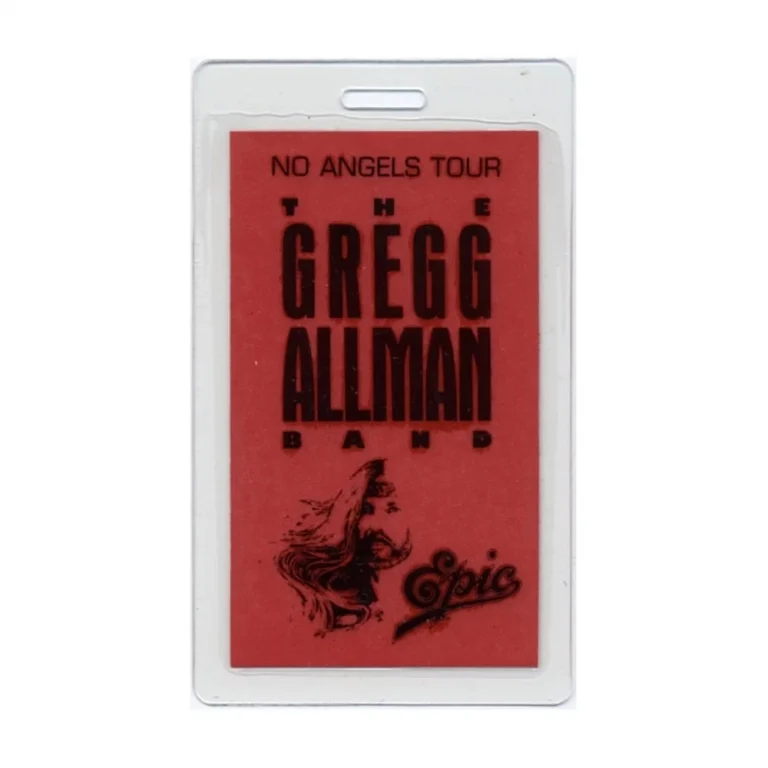 Gregg Allman 1987 I'm No Angel Tour Vintage Laminated Backstage Pass