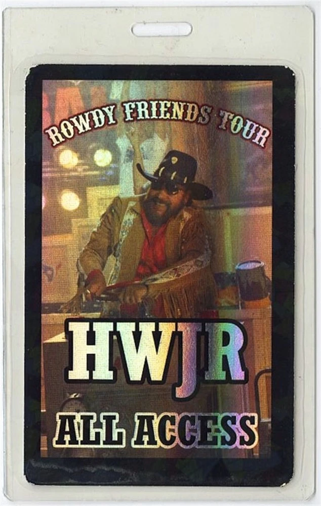 Hank Williams Jr. 2010 Laminated Backstage Pass Rowdy Friends Tour Eric Church