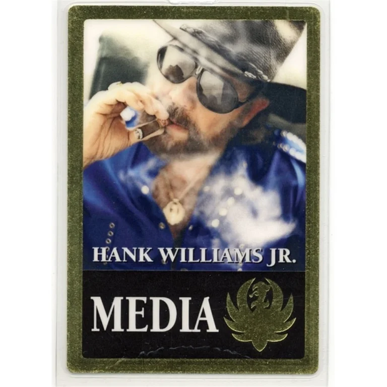 Hank Williams Jr. Concert Tour Laminated Backstage Pass Media Bocephus