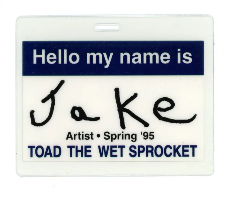 Hello My Name is Jake 1995 Toad The Wet Sprocket Laminated Backstage Pass