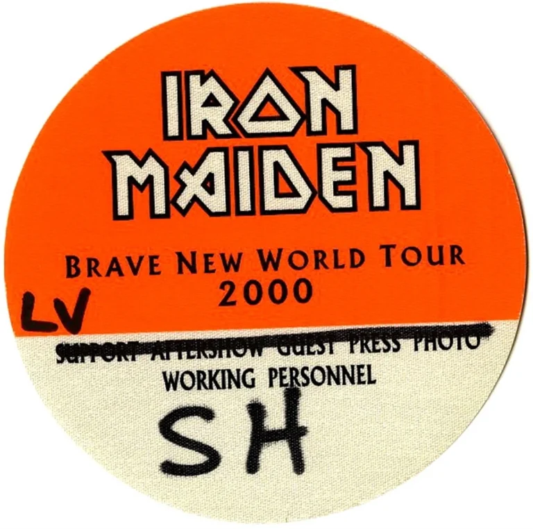 Iron Maiden 2000 Brave New World Concert Tour Working Backstage Pass
