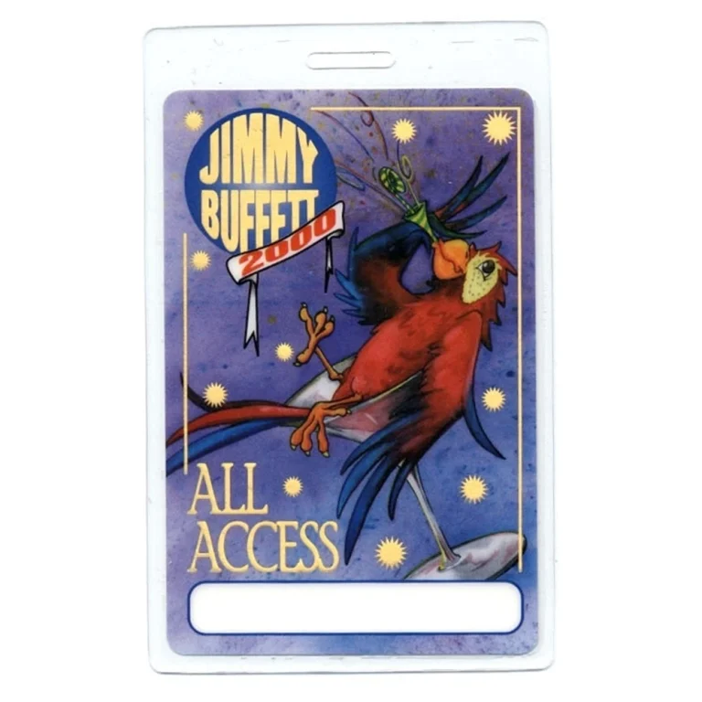 Jimmy Buffett 2000 Tuesdays, Thursdays, Saturdays Tour Laminated Backstage Pass