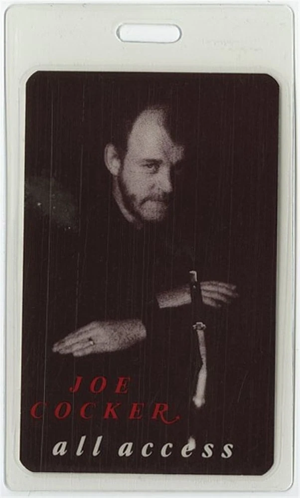 Joe Cocker 1989 Concert Laminated Backstage Pass One Night of Sin Tour