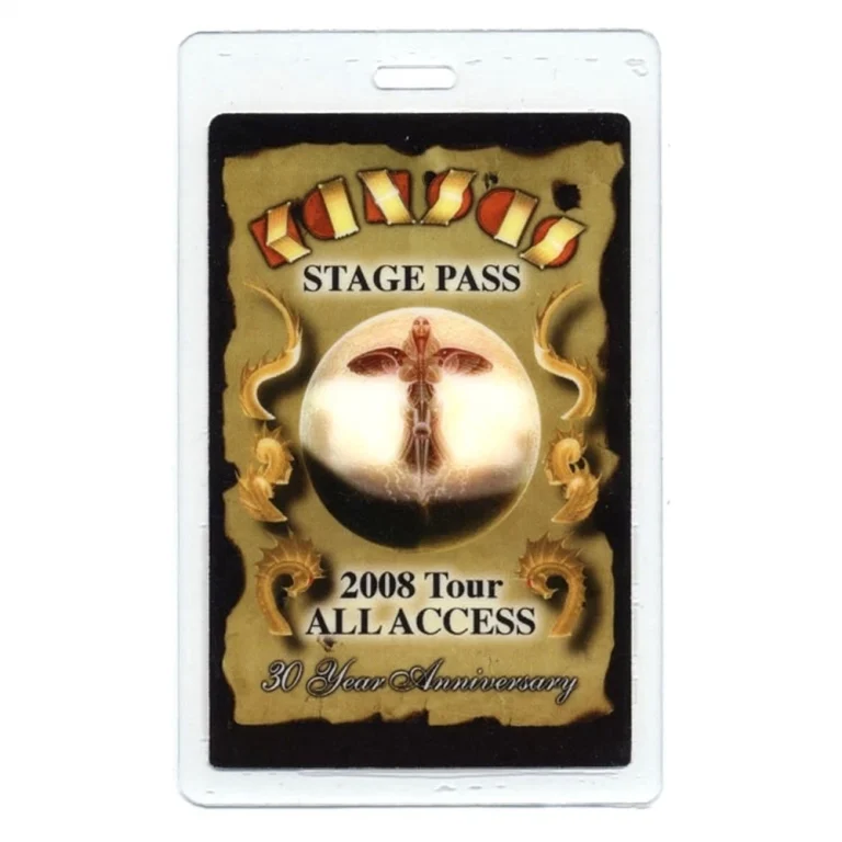 Kansas 2008 Concert Tour All Access Laminated Backstage Pass
