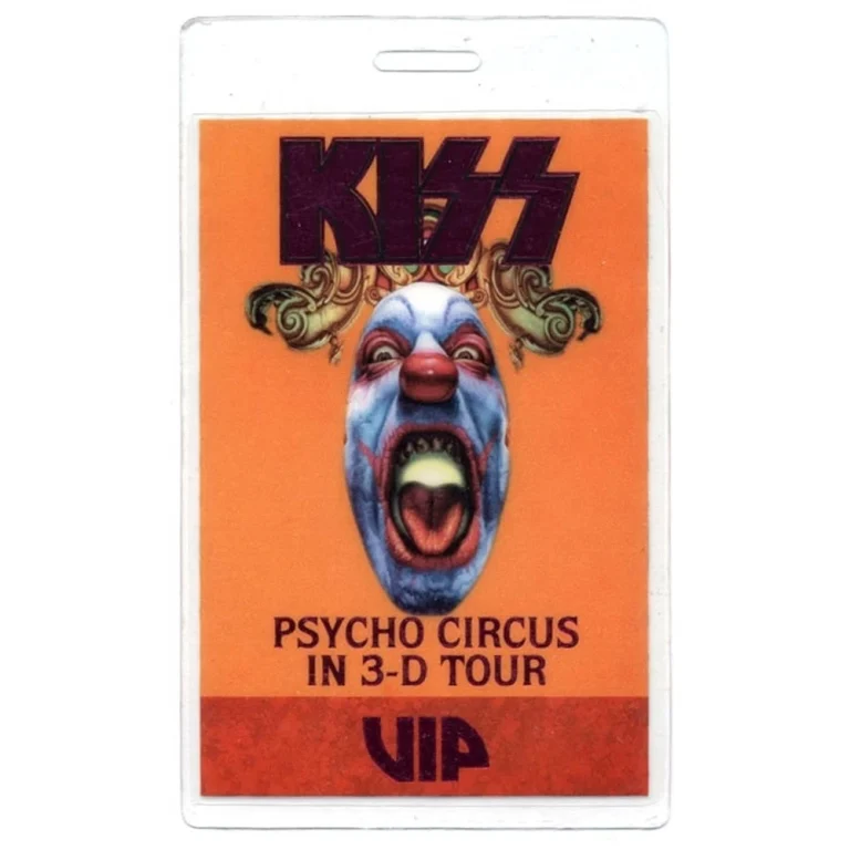 KISS 1998 Concert Laminated Backstage Pass Psycho Circus 3D Tour VIP#2