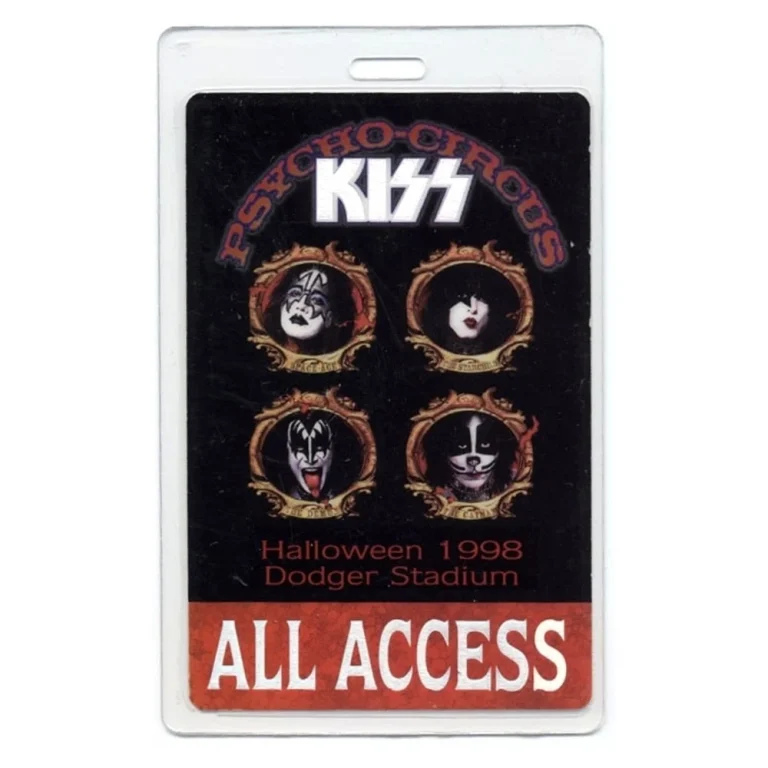KISS 1998 Psycho Circus Dodger Stadium All Access Laminated Backstage Pass