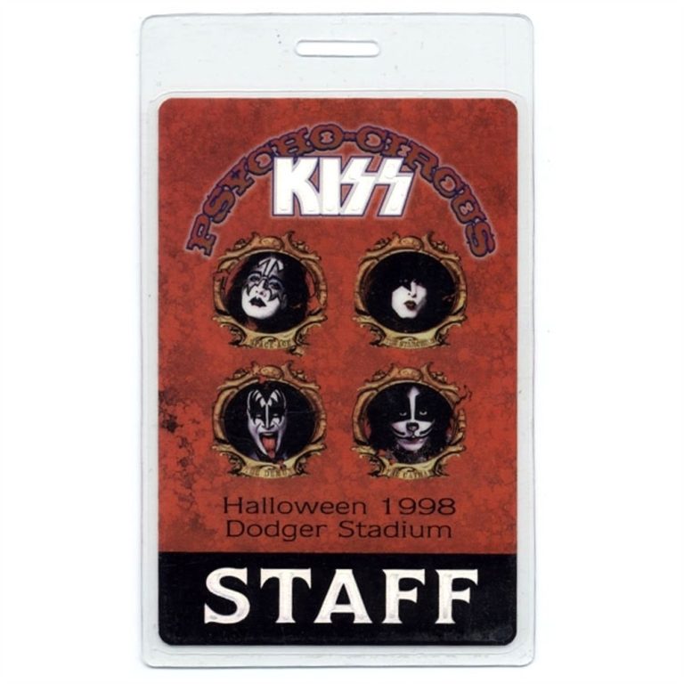 KISS Laminated Backstage Pass w/ Smashing Pumpkins - 1998 Psycho Circus Tour