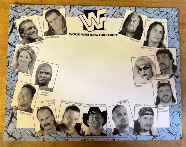 WWF Vintage 1996 Superstars of Wrestling Autograph Blank Sheet