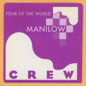 Barry Manilow 1997 Tour of the World Concert CREW Backstage Pass